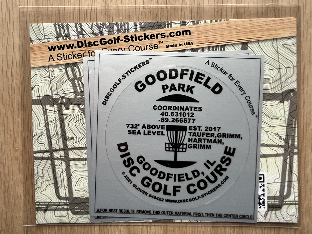 Goodfield Park Disc Golf Course 2-Sticker Pack Goodfield IL