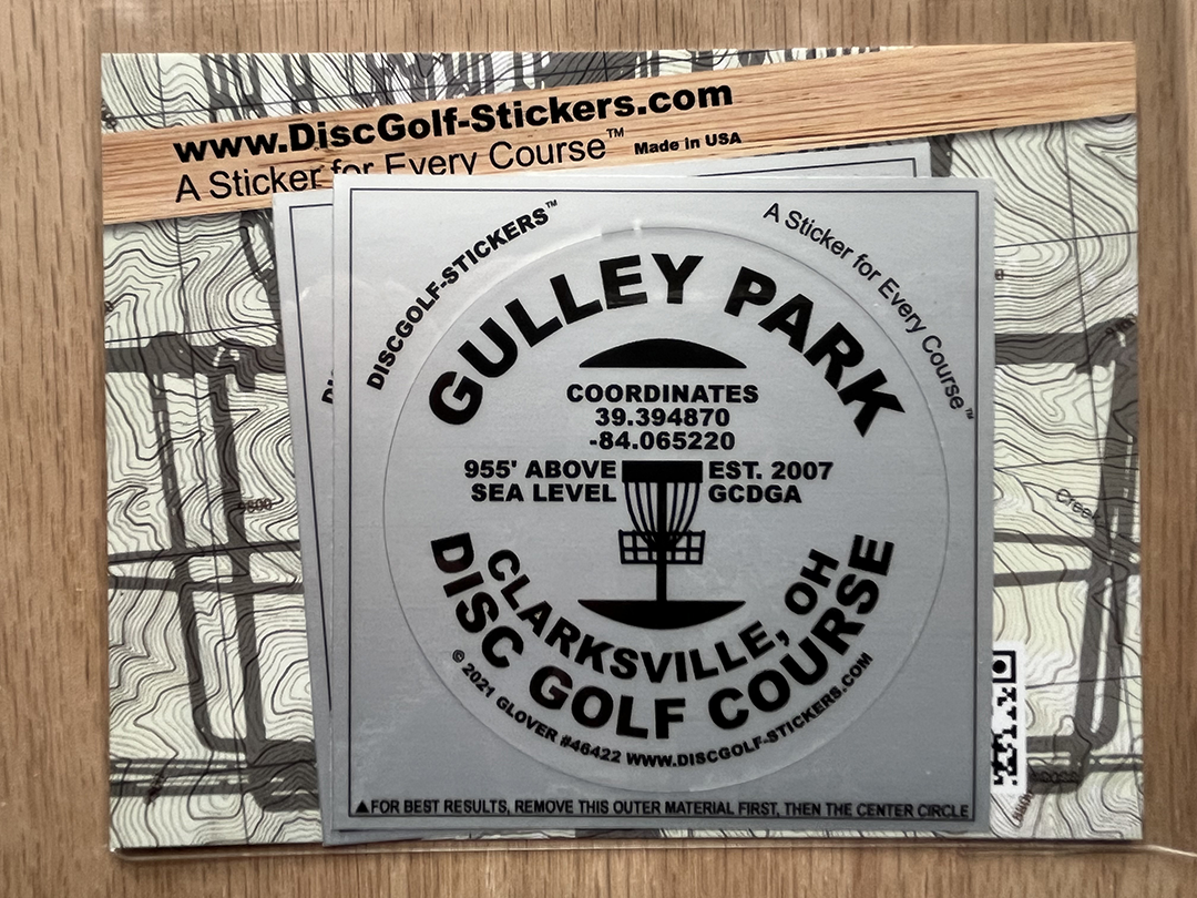 Gulley Park Disc Golf Course 2-Sticker Pack Clarksville OH