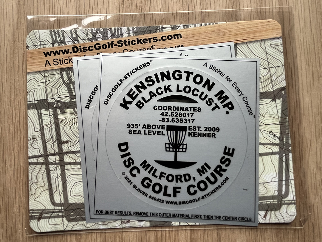 Kensington Metro Park Black Locust Disc Golf Course 2-Sticker Pack Milford, MI