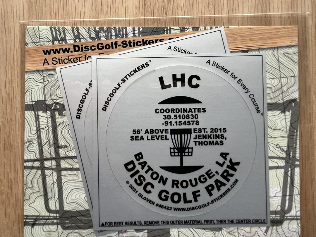 LHC Disc Golf Course 2-Sticker Pack Baton Rouge, LA