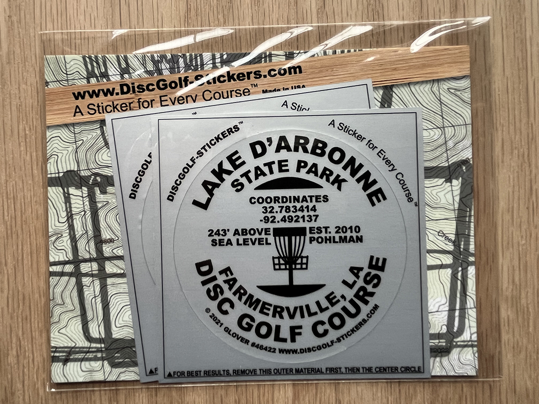 Lake D'Arbonne State Park Disc Golf Course 2-Sticker Pack Farmerville, LA