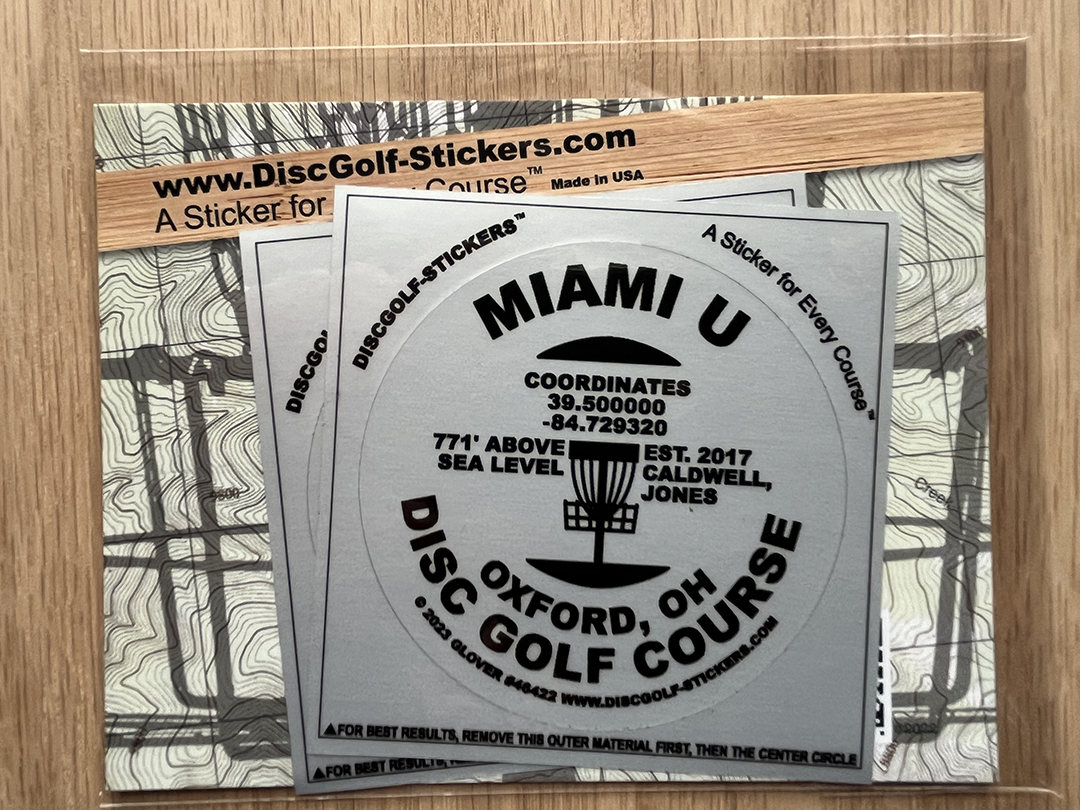 Miami U Disc Golf Course 2-Sticker Pack Oxford, OH