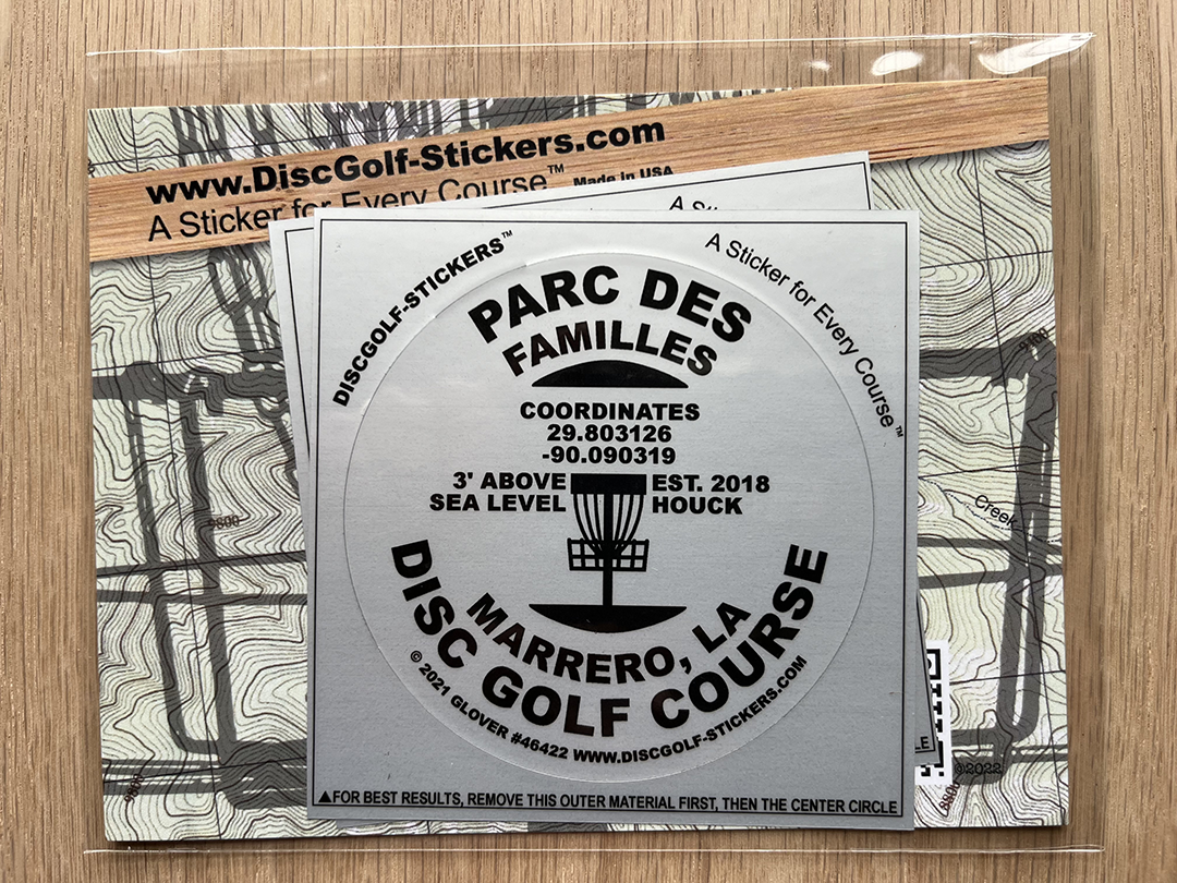 Parc Des Familles Disc Golf Course 2 Sticker Pack Marrero LA Disc