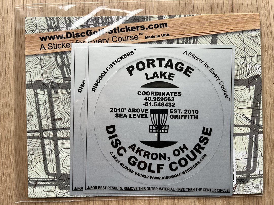 Portage Lakes St Pk Disc Golf Course 2-Sticker Pack Akron, OH