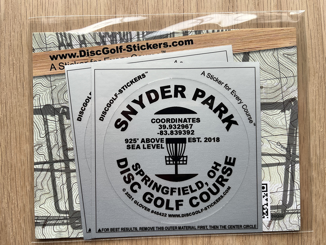 Snyder Park Disc Golf Course 2-Sticker Pack Springfield, OH