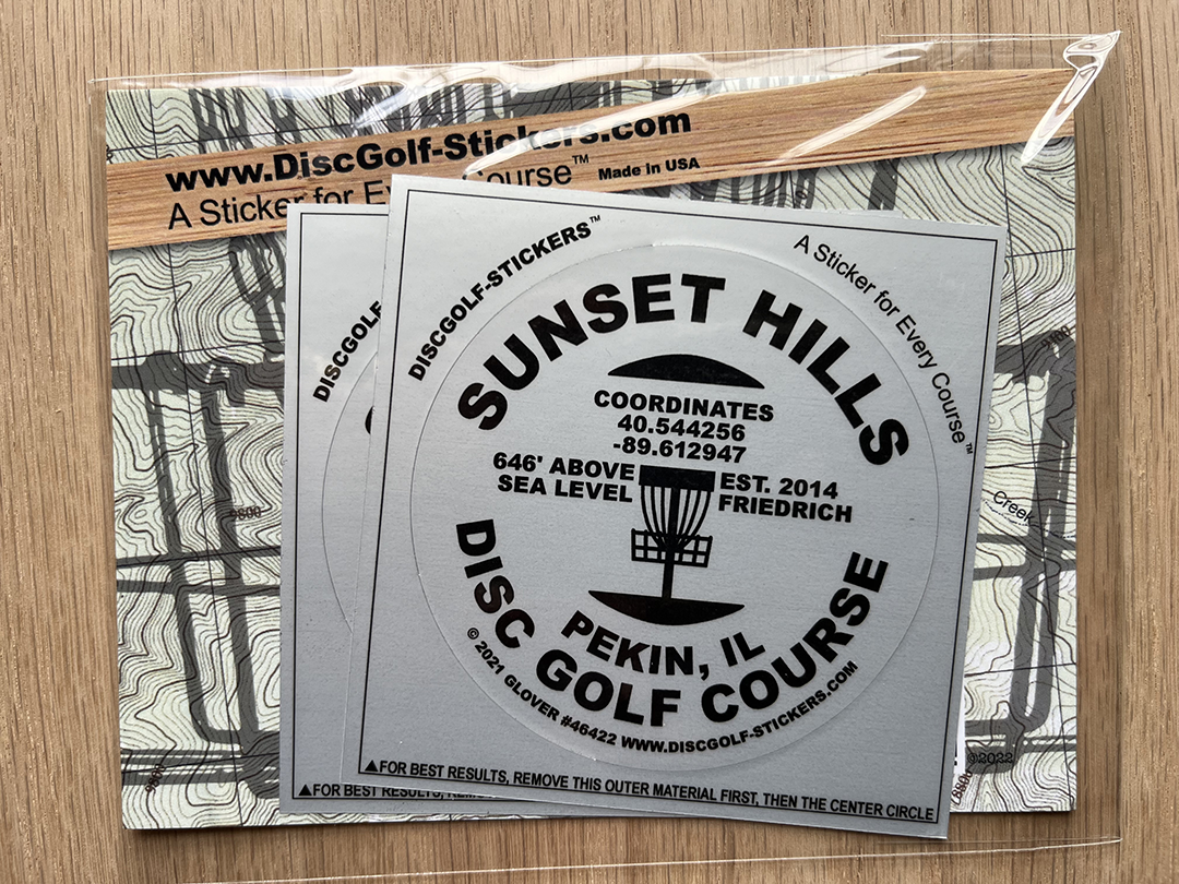 Sunset Hills Disc Golf Course 2-Sticker Pack Pekin, IL