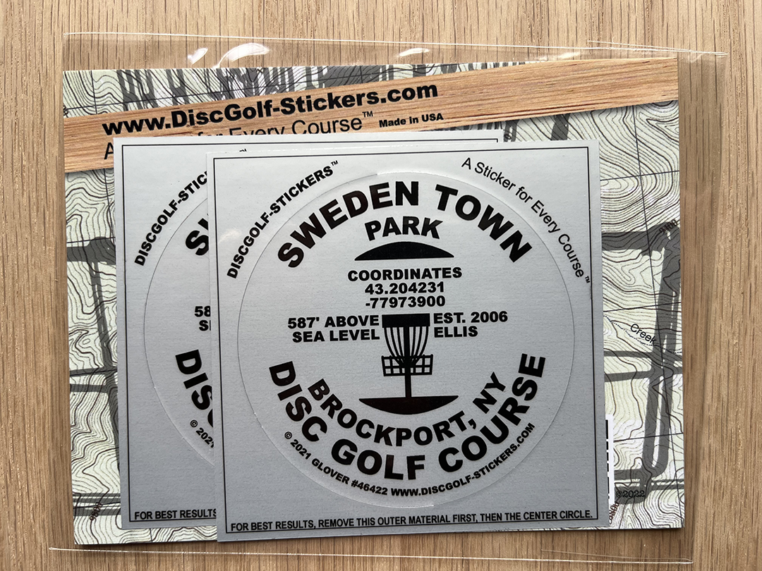 Sweden Town Park Disc Golf Course 2-Sticker Pack Brockport, NY