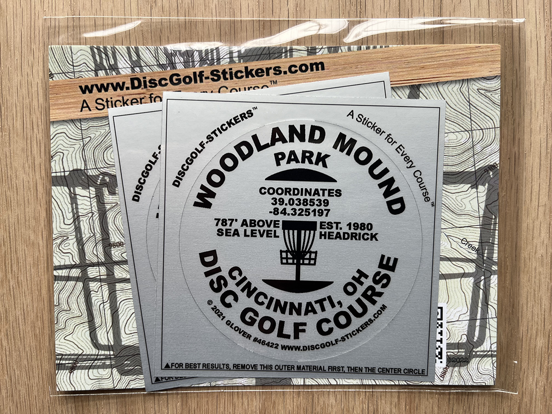 Woodland Mound Park Disc Golf Course 2-Sticker Pack Cincinnati, OH
