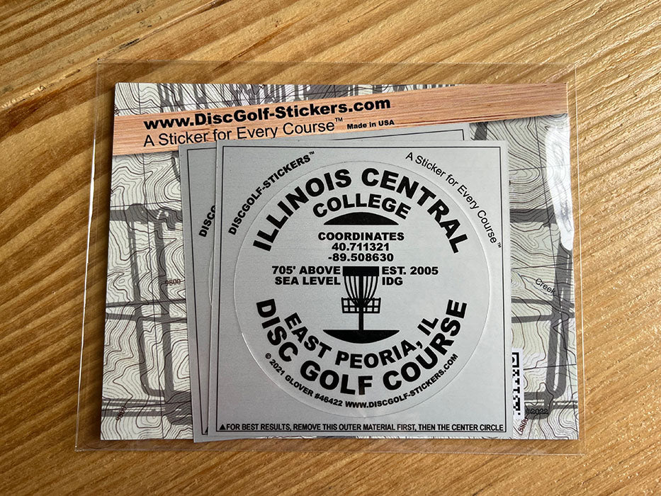 Illinois Central College Disc Golf Course 2-Sticker Pack East Peoria, IL