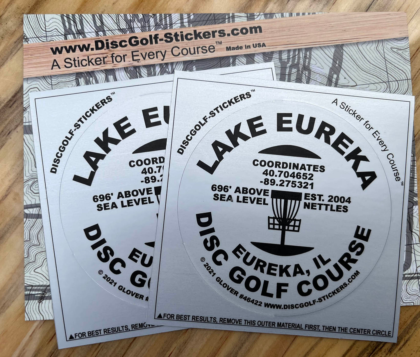 Lake Eureka Disc Golf Course 2-Sticker Pack Eureka IL