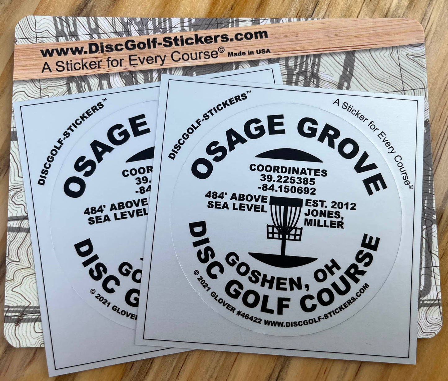 Osage Grove Disc Golf Course 2-Sticker Pack Goshen OH