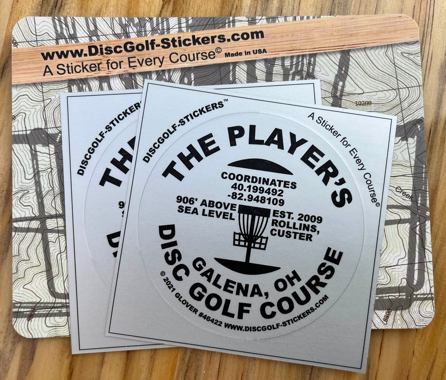 The Player's Disc Golf Course 2-Sticker Pack Galena OH