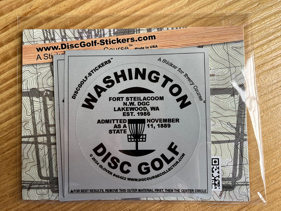 Washington Disc Golf State 2-Sticker Pack N.W. Lakewood, WA