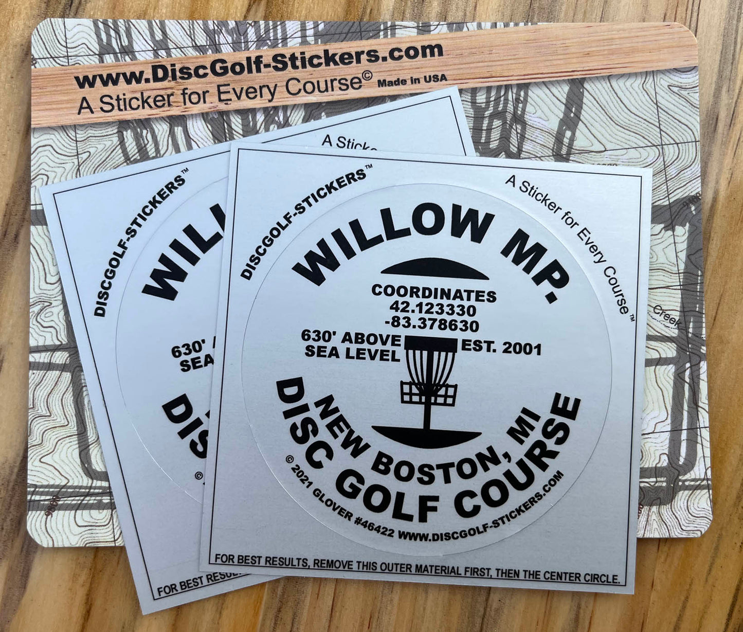 Willow Metro Park Disc Golf Course 2-Sticker Pack New Boston MI