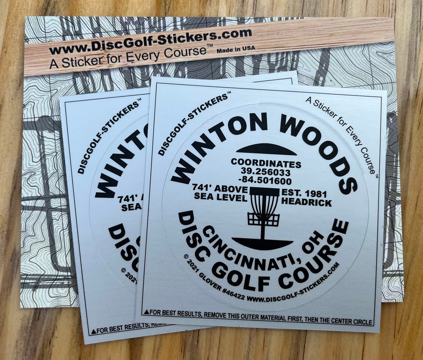 Winton Woods Disc Golf Course 2-Sticker Pack Cincinnati OH
