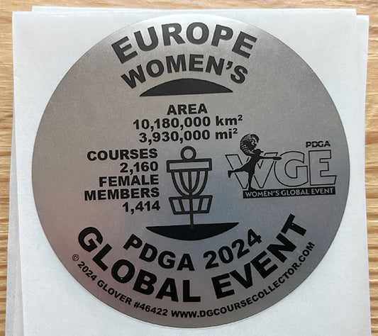2024 WGE Event Sticker PDGA Women's Europe Single Sticker