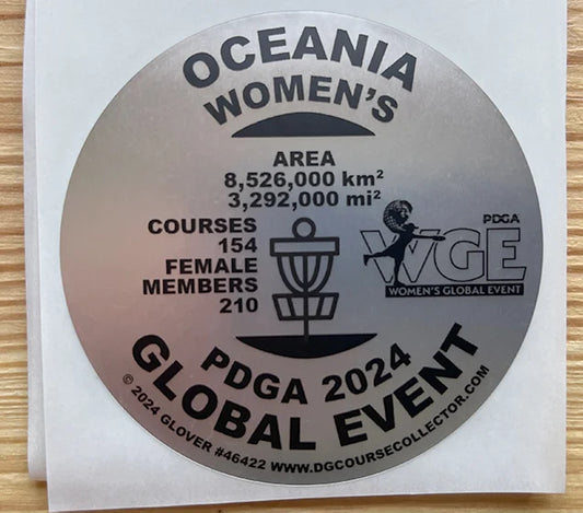 2024 WGE Event Sticker PDGA Women's Oceania Single Sticker