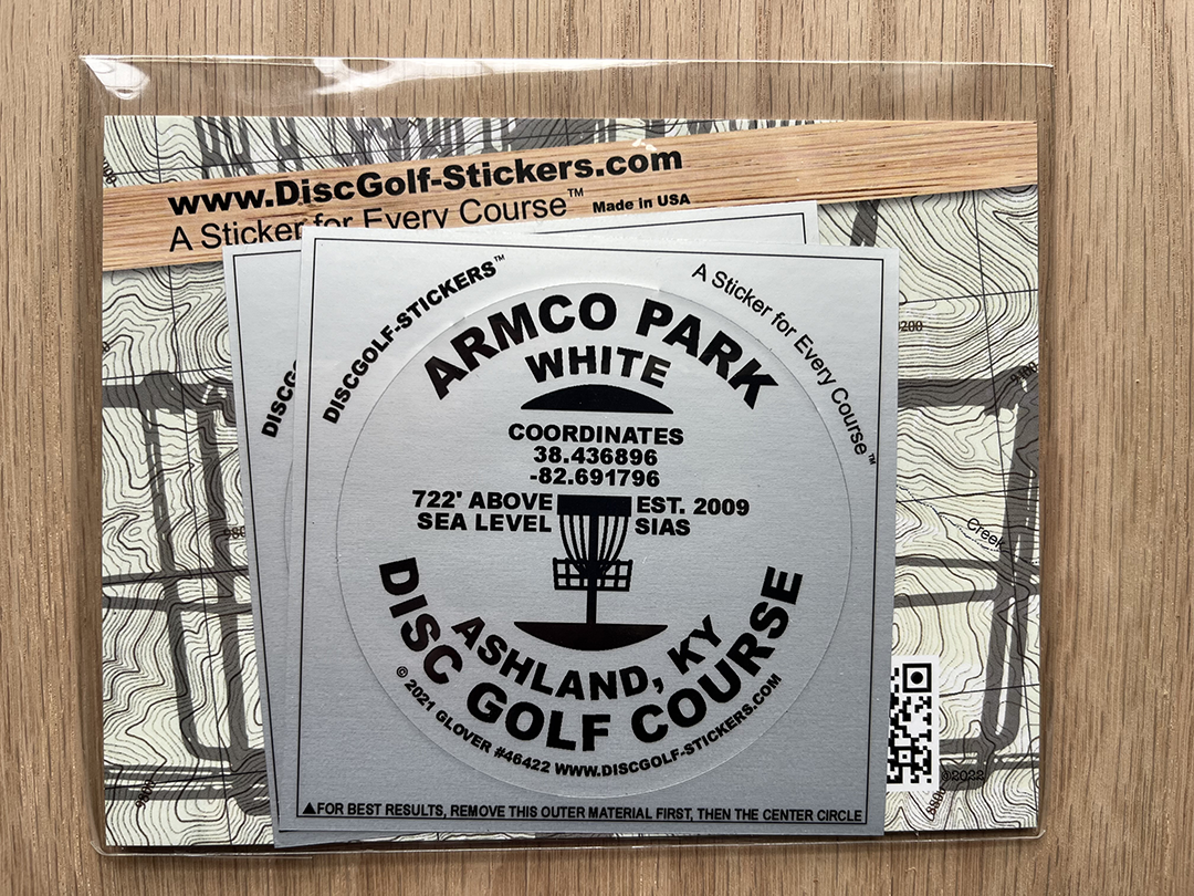 Armco Park - White Course Disc Golf Course 2-Sticker Pack Ashland, KY