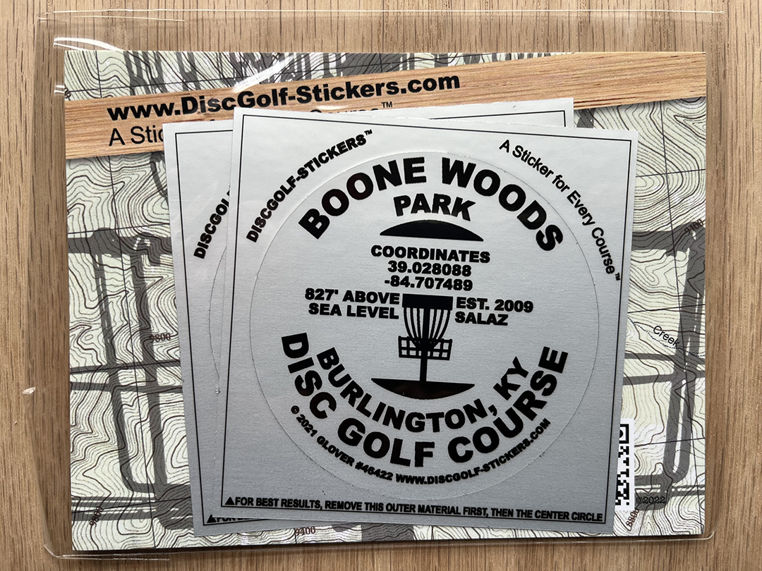 Boone Woods Disc Golf Course 2-Sticker Pack Burlington KY