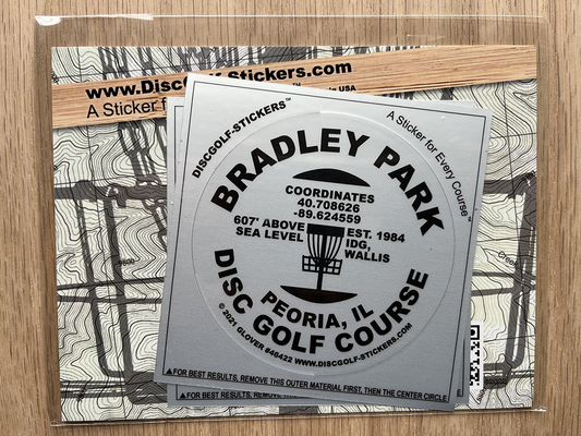 Bradely Park Disc Golf Course 2-Sticker Pack Peoria IL