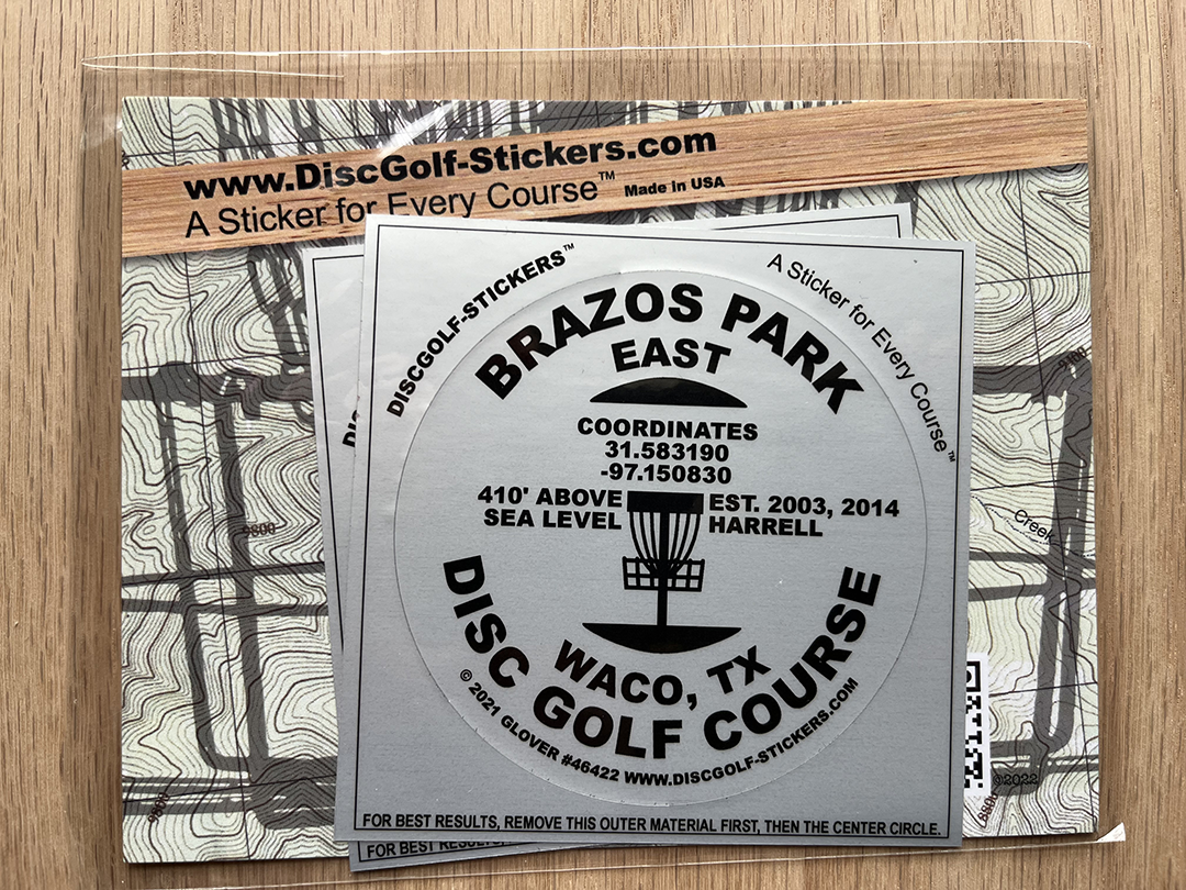 Brazos Park Disc Golf Course 2-Sticker Pack Waco TX