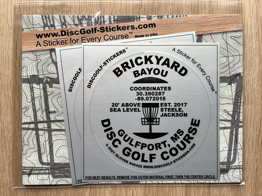 Brickyard Disc Golf Course 2-Sticker Pack Gulfport MS