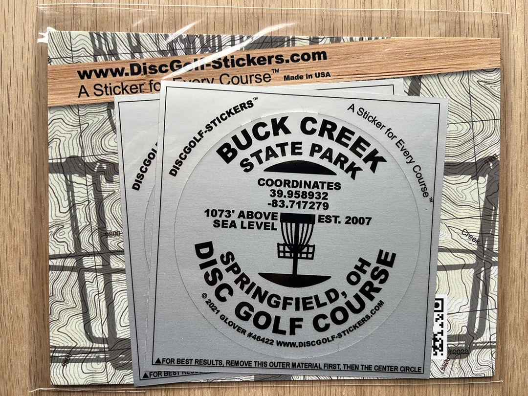 Buck Creek State Park Disc Golf Course 2-Sticker Pack Springfield, OH