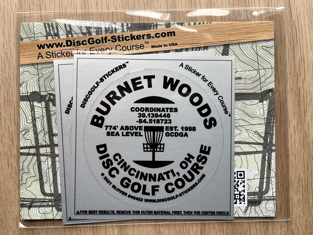 Burnet Woods Disc Golf Course 2-Sticker Pack Cincinnati, OH