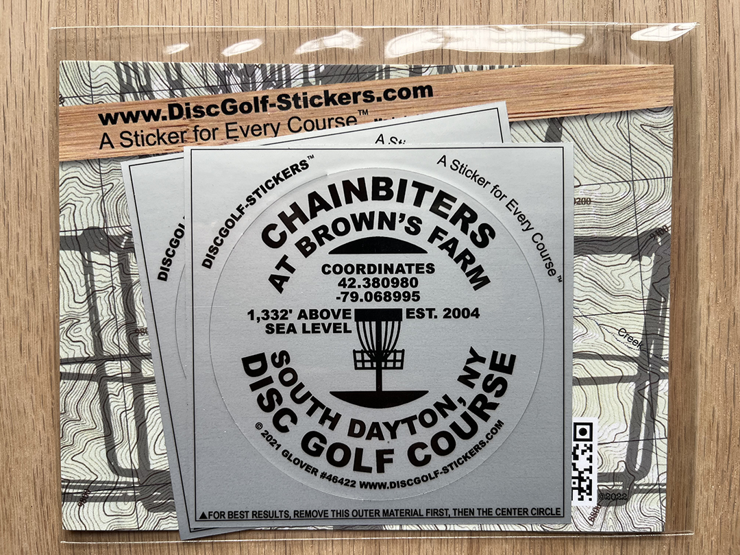 Chainbiters Brown's Farm Course 2-Sticker Pack South Dayton NY