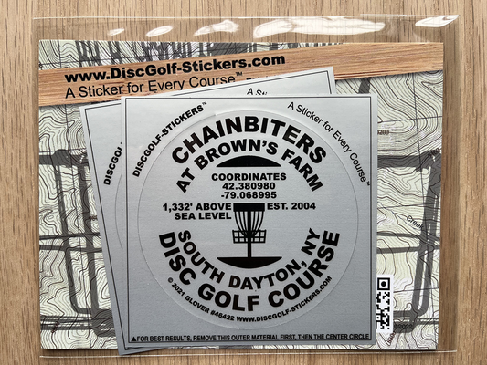 Chainbiters Brown's Farm Course 2-Sticker Pack South Dayton NY