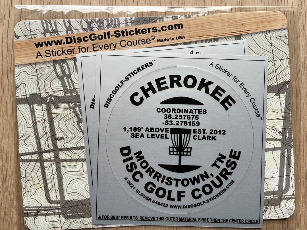 Cherokee Disc Golf Course 2-Sticker Pack Morristown TN