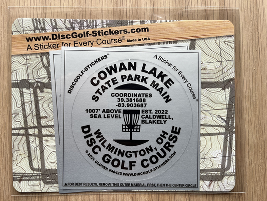 Cowan Lake State Park - Main Disc Golf Course 2-Sticker Pack Wilmington, OH