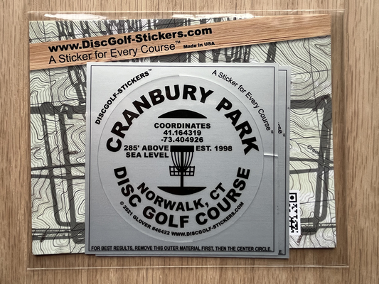 Cranbury Park Disc Golf Course 2-Sticker Pack Norwalk CT