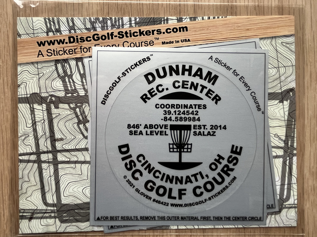 Dunham Rec Center Disc Golf Course 2-Sticker Pack Cincinnati OH