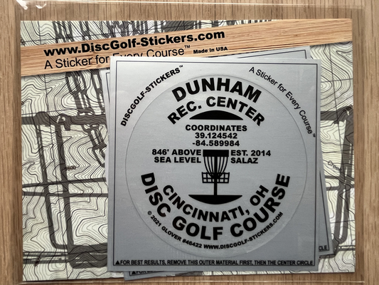 Dunham Rec Center Disc Golf Course 2-Sticker Pack Cincinnati OH