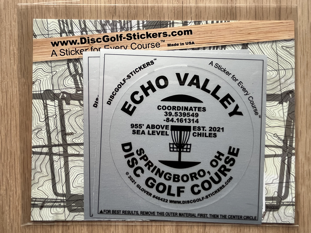 Echo Valley Disc Golf Course 2-Sticker Pack Springboro OH