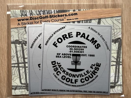 Fore Palms Disc Golf Course 2-Sticker Pack Jacksonville, FL