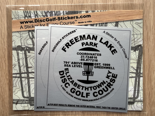 Freeman Lake Park Disc Golf Course 2-Sticker Pack Elizabethtown, KY