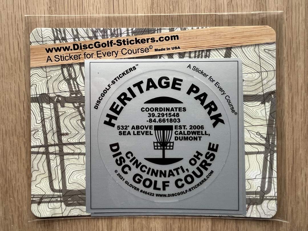 Heritage Park Disc Golf Course 2-Sticker Pack Cincinnati OH