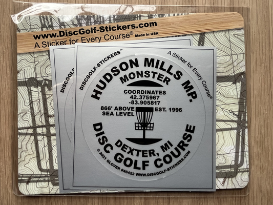 Hudson Mills MP Monster Disc Golf Course 2-Sticker Pack Dexter MI