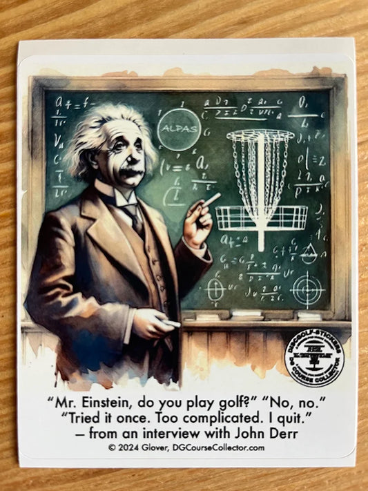Mr. Einstein, do you play golf? / Dry Humor Disc Golf Sticker