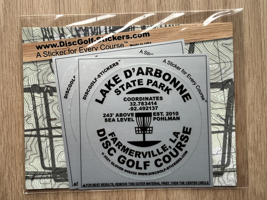 Lake D'Arbonne State Park Disc Golf Course 2-Sticker Pack Farmerville, LA