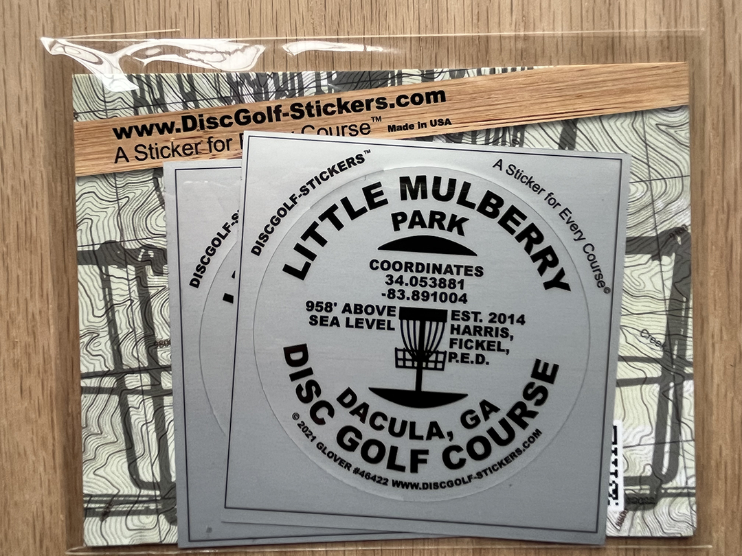 Little Mulberry Park Disc Golf Course 2-Sticker Pack Dacula, GA