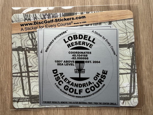 Lobdell Reserve Disc Golf Course 2-Sticker Pack Alexandria, OH