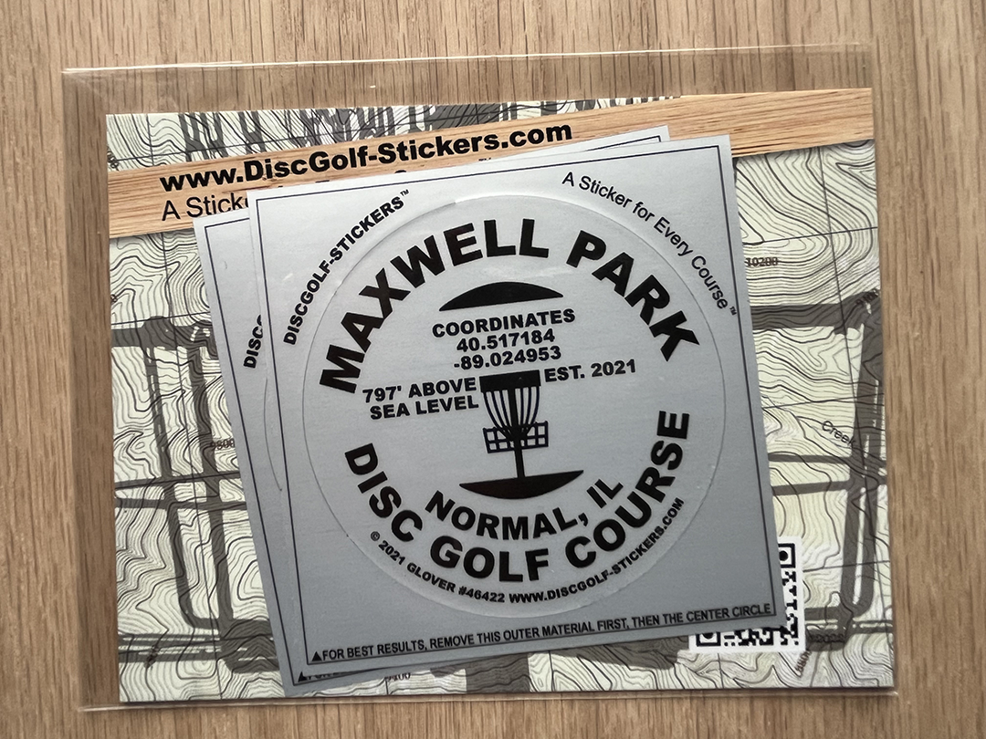 Maxwell Park Disc Golf Course 2-Sticker Pack Normal, IL