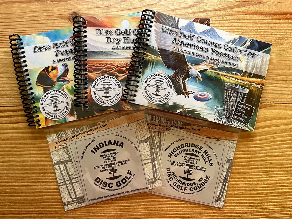 Disc Golf Passport with State and Course Stickers
