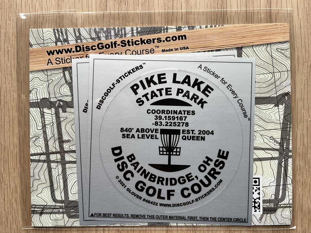 Pike Lake State Park Disc Golf Course 2-Sticker Pack Bainbridge, OH