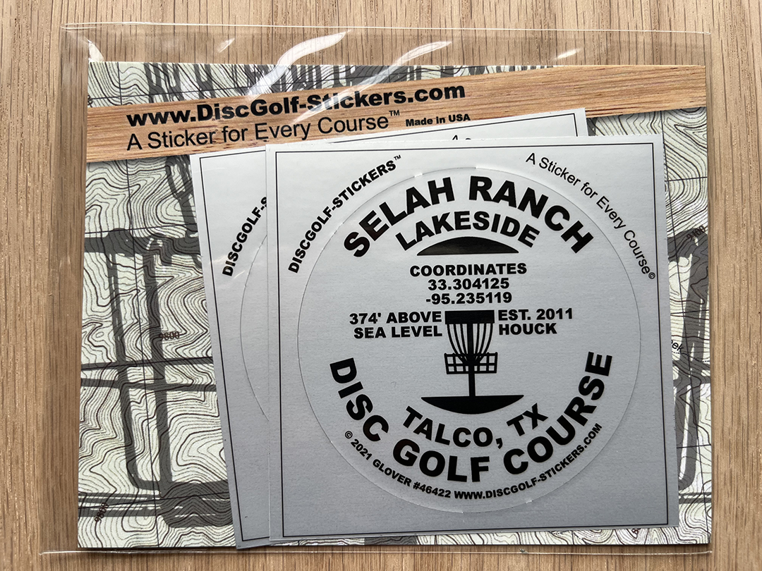 Selah Ranch Disc Golf Course 2-Sticker Pack Lakeside, TX