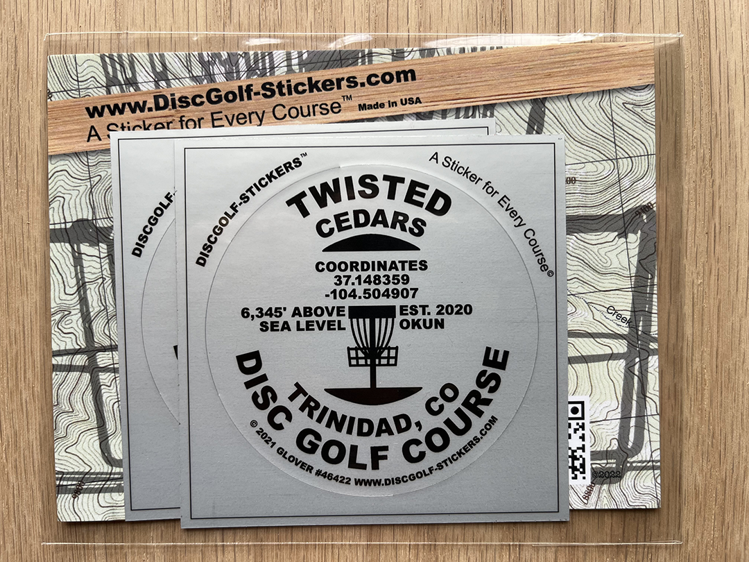 Twisted Cedars Disc Golf Course 2-Sticker Pack Trinidad, CO