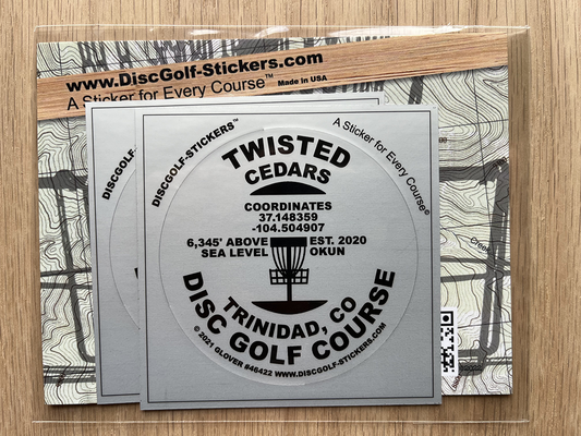Twisted Cedars Disc Golf Course 2-Sticker Pack Trinidad, CO